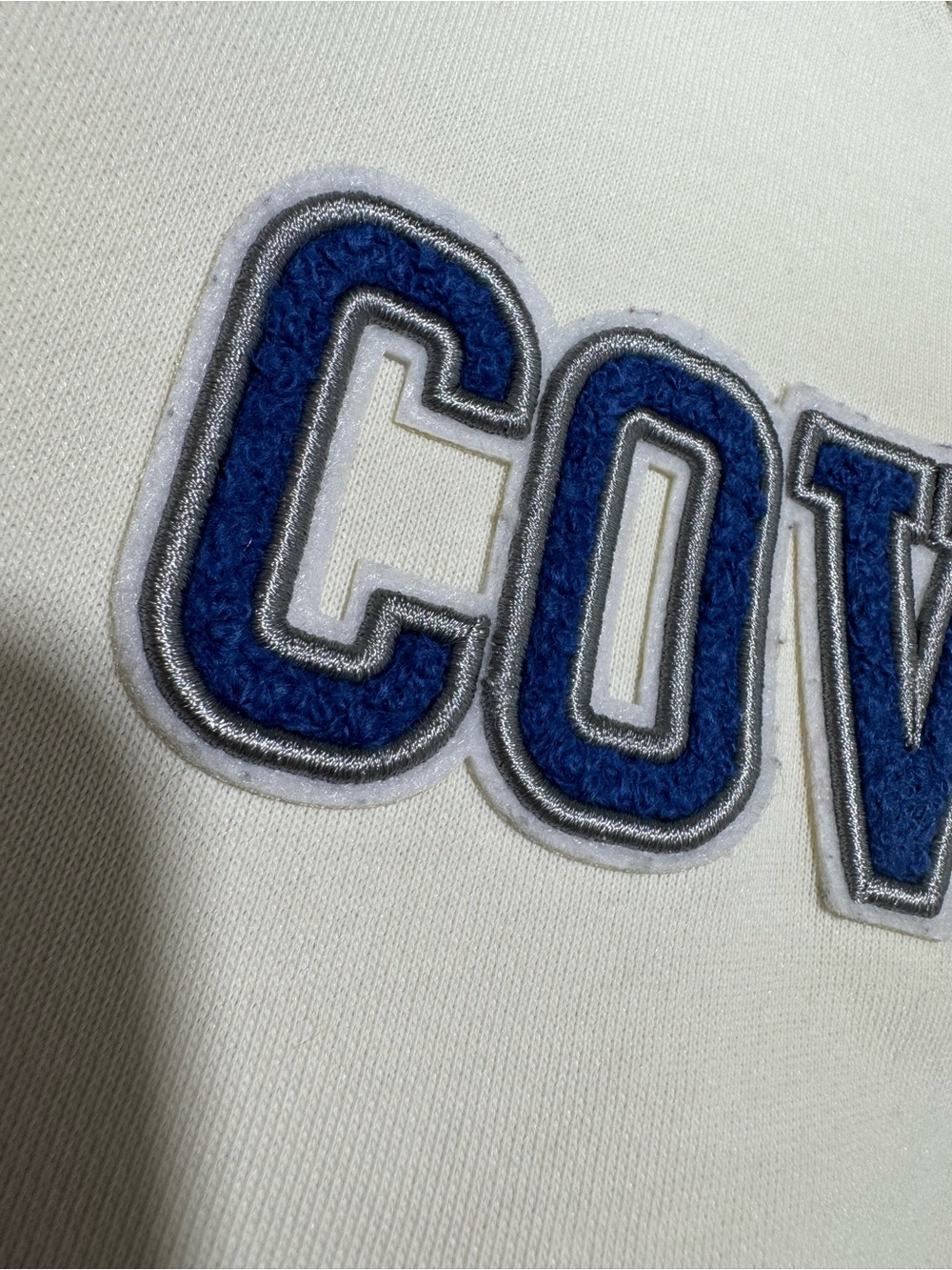 Dallas Cowboys Womens XL Oversized Sweatshirt Pullover Ivory Blue NFL Football - Picture 7 of 15